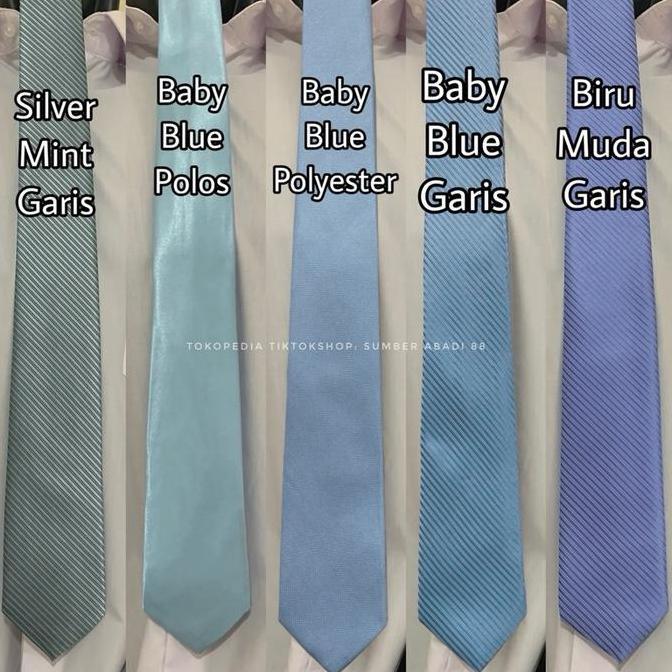 Dasi Pria Ikat Manual Warna Biru Muda Baby Terang Royal Blue Elektrik Toska Navy Dongker Tua Mint Du