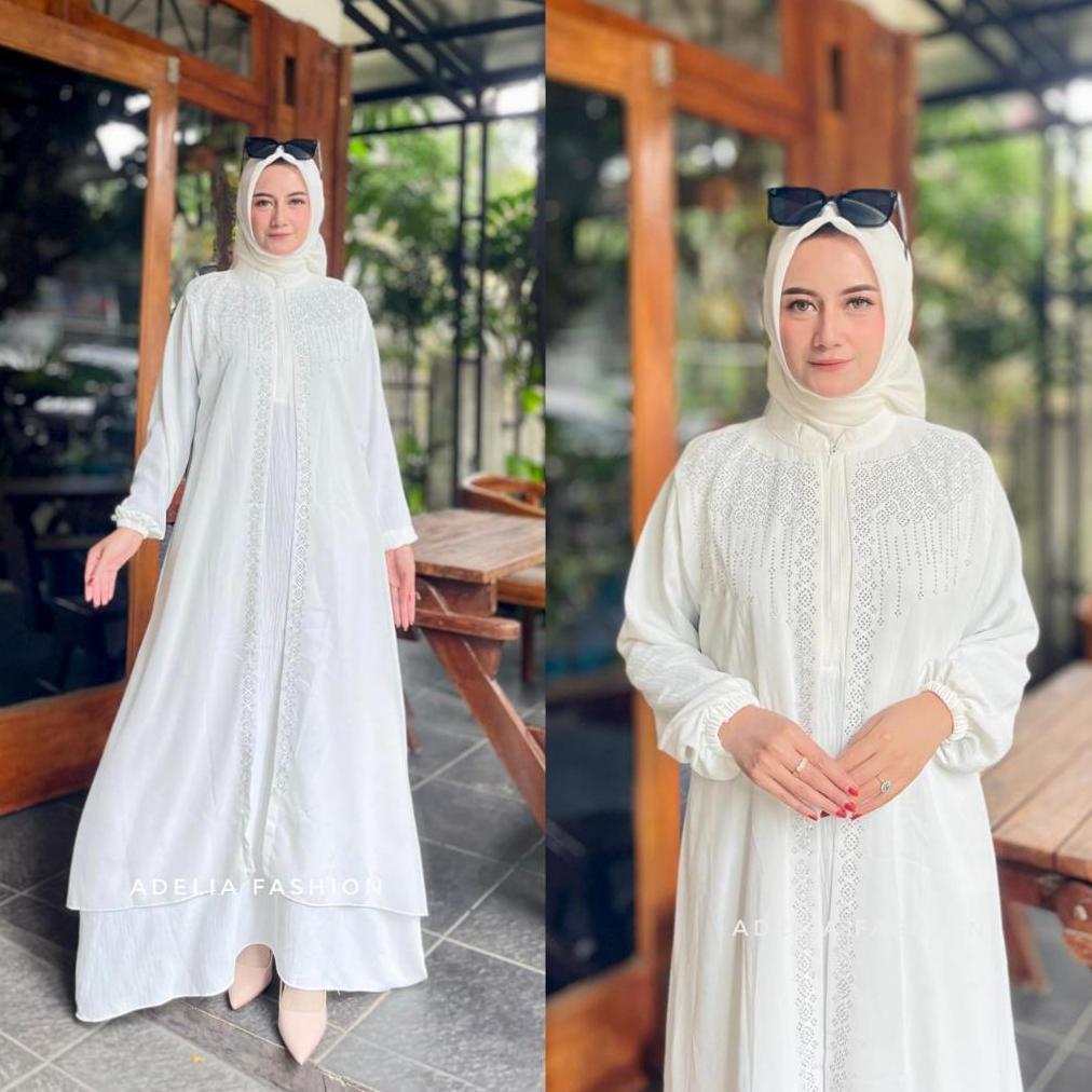 Terbaru Lgn - Baju Gamis Cleo Dress  Ceruty Baby Doll Premium Payet Swarovsky Model Elegan Dan Trend