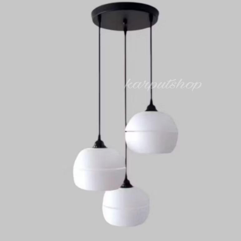 Diskont Lampu Gantung Minimalis 3In1 Bulat Putih Lampu Hias Ruang Tamu