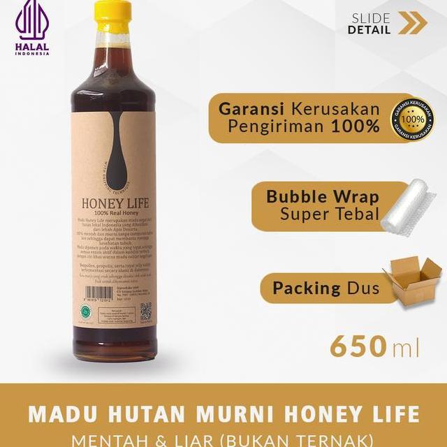 Honey Life Madu Hutan Suku Baduy 650Ml Madu Murni Mentah Liar Bukan Ternak Halal Mui Bahan Kurma Asa