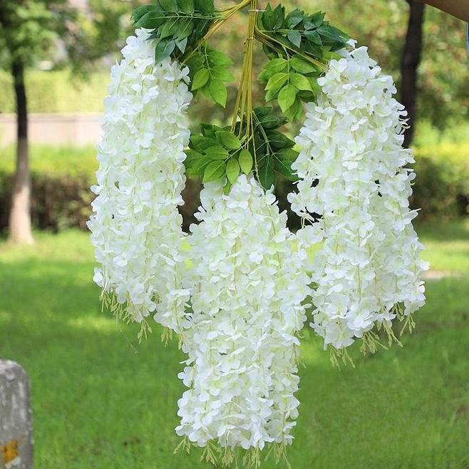1 Lusin Wisteria Besar Jumbo Juntai Gantung Putih Dekorasi Artificial Dekor Pelaminan Imhiasan Dekor