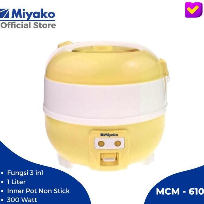 Rice Cooker Mini Miyako MCM 610 1 Liter Magic Com Kecil Miyako 610