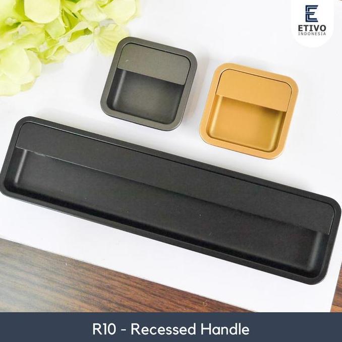 Weare- Etivo R10 Recessed Handle Pair Black | Tarikan Laci Tanam Gagang Lemari