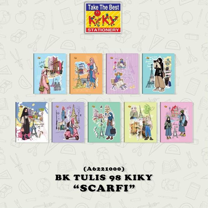 Kiky Buku Tulis 98 Lembar - 5 Buku / Motif Random