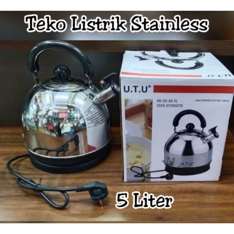 hot deals u.t.u teko listrik stainlees steel 5 liter teko listrik utu 5 liter utu elecktric kettle 5