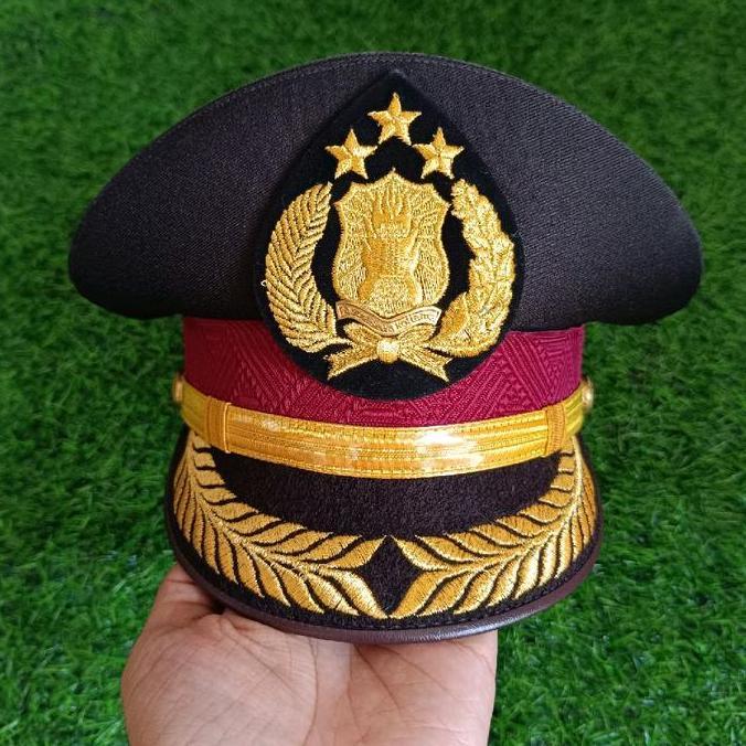 New Topi PET PDU COKLAT PAMEN POLRI / PET PDU PAMEN POLISI / PET COKLAT PAMEN POLRI murah