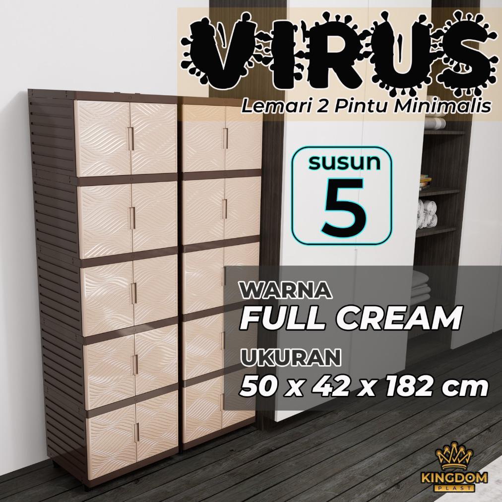 Grosir [Ready Stock] Lemari Plastik Jumbo Serbaguna Kingdom Plast Virus / Vrz / Rak Susun Baju / Pak