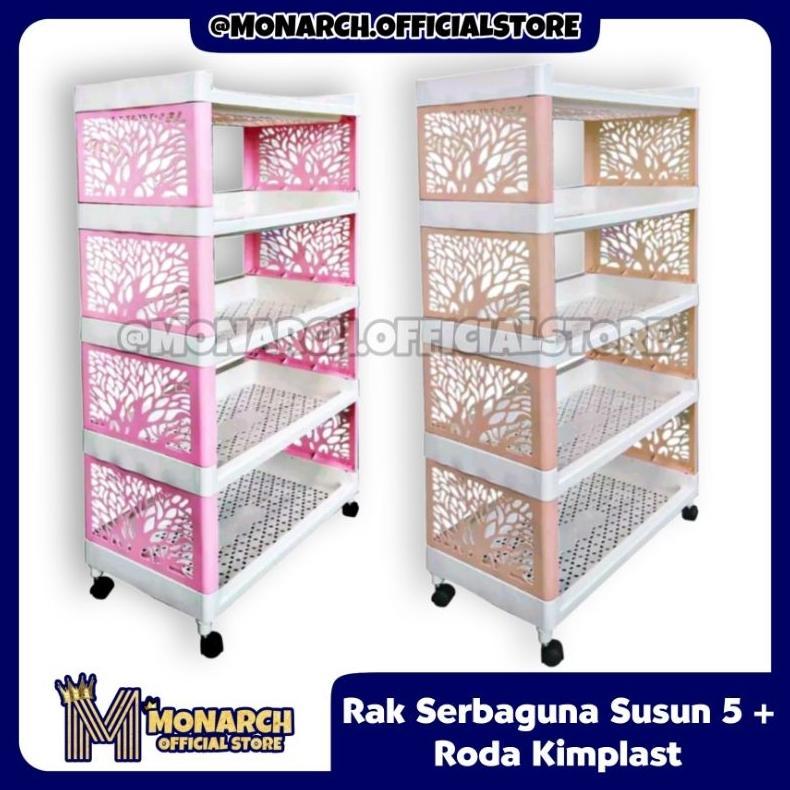Limited Rak Serbaguna Extra Besar Susun 5 + Roda Kimplast / Rak Portable Rak Baju Celana Pakaian Bay