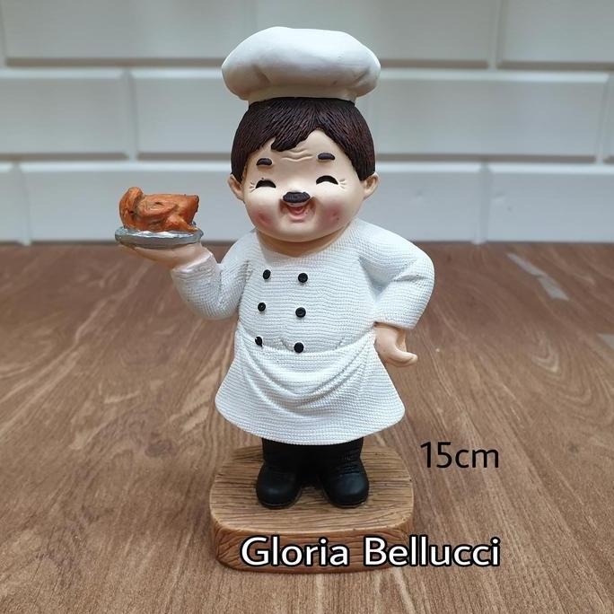 patung pajangan koki asia lucu unik ayam panggang chef restoran