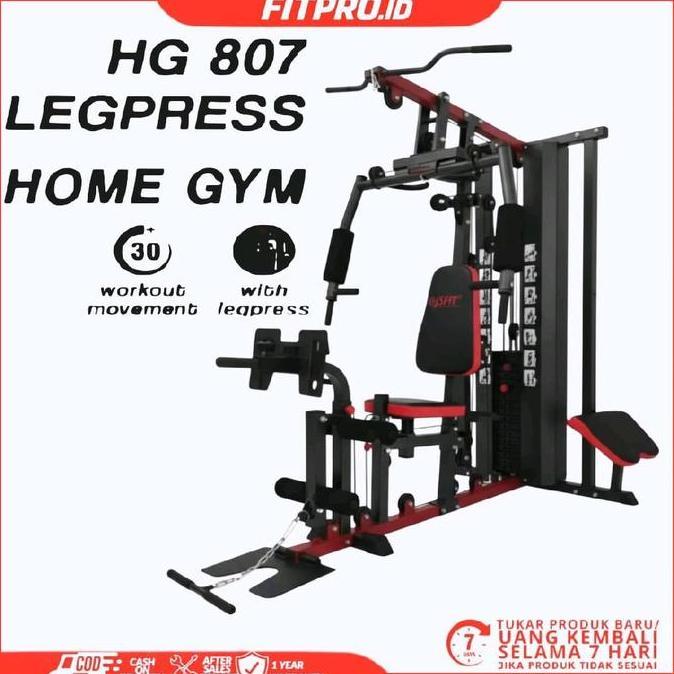 TERMURAH - Home gym 1 sisi HG807 fitclas besi berkualitas kuat dan kokoh Alat Olahraga Otot