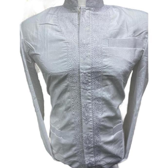 NEW JAS KOKO HASGRADINI PUTIH BERSIH MUSLIM PRIA DEWASA KATUN NYAMAN SANTAI PANJANG TANGAN DENGAN BU