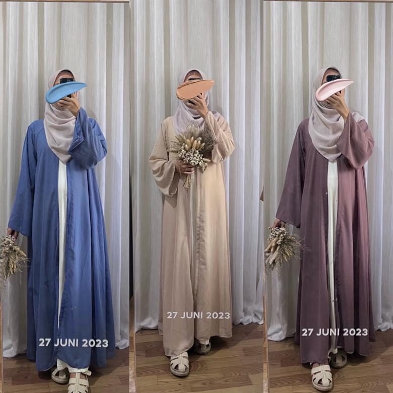 cuci gudang arwa outer-abaya ceruty polos premium/gamis ceruty