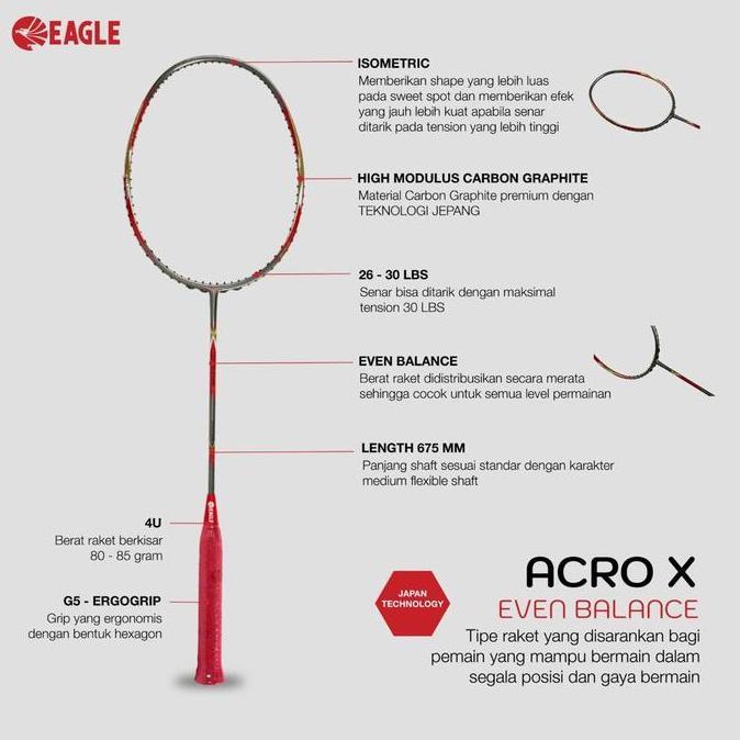 EAGLE RAKET BADMINTON ACRO-X (EVEN-BALANCE 4U)