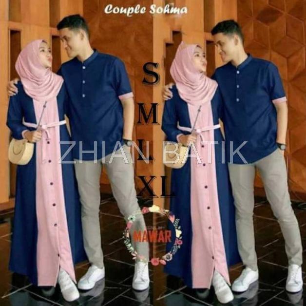 official couple sohma sarimbit lebaran hafiz & hafizah family - couple gamis arielluna - gamis lebar
