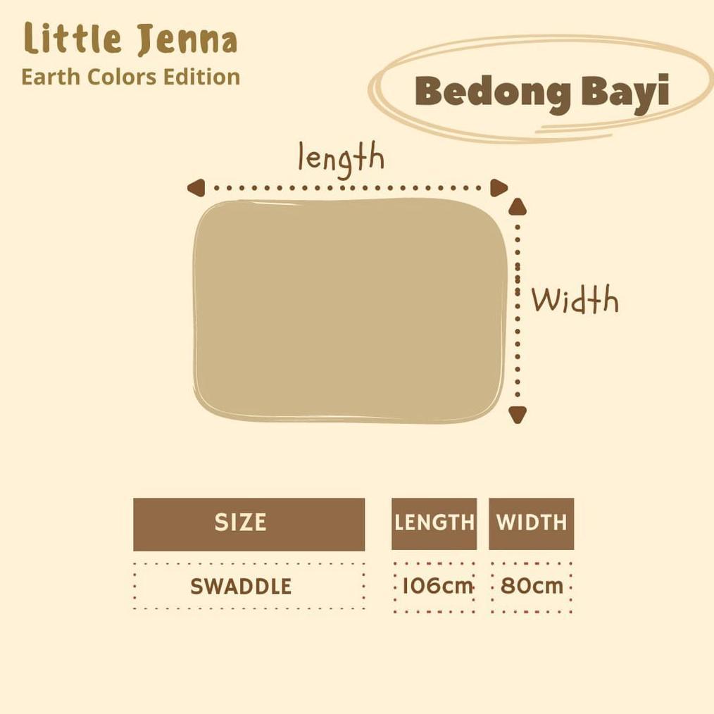 BIG SALE LITTLE JENNA - Bedong Bayi Premium New Born Swaddle 3in1 (1 SET isi 3pcs) Earthtone Series 