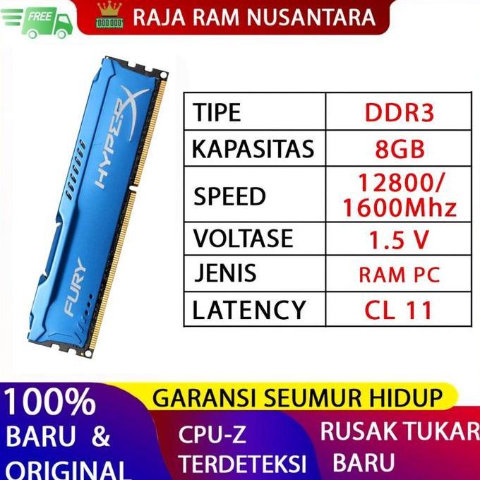 RAM PC FURY HYPERX DDR3 8GB 12800 LONGDIMM
