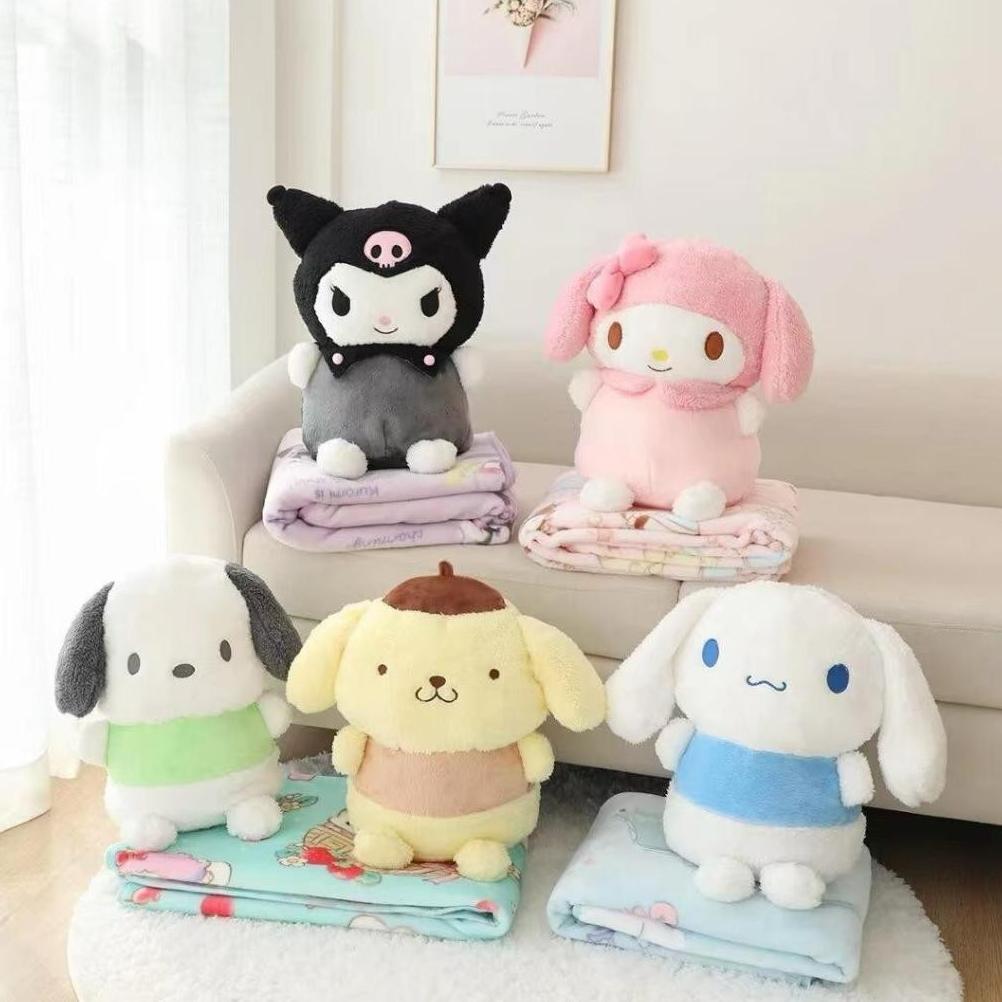 BALMUT BANTAL SELIMUT CARTOON KARAKTER MELODY POCHASO PURIN KUROMI CINNAMOROL BERDIRI BAHAN PLUSH