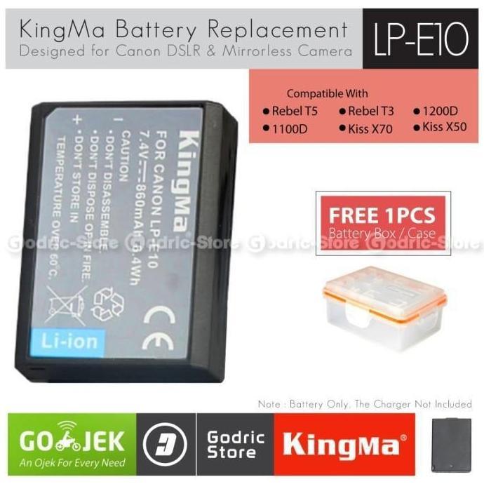 NEW KINGMA BATERAI LP-E10 CANON BATTERY FOR 1100D 1200D 1300D 1500D 3000D ETC ORI