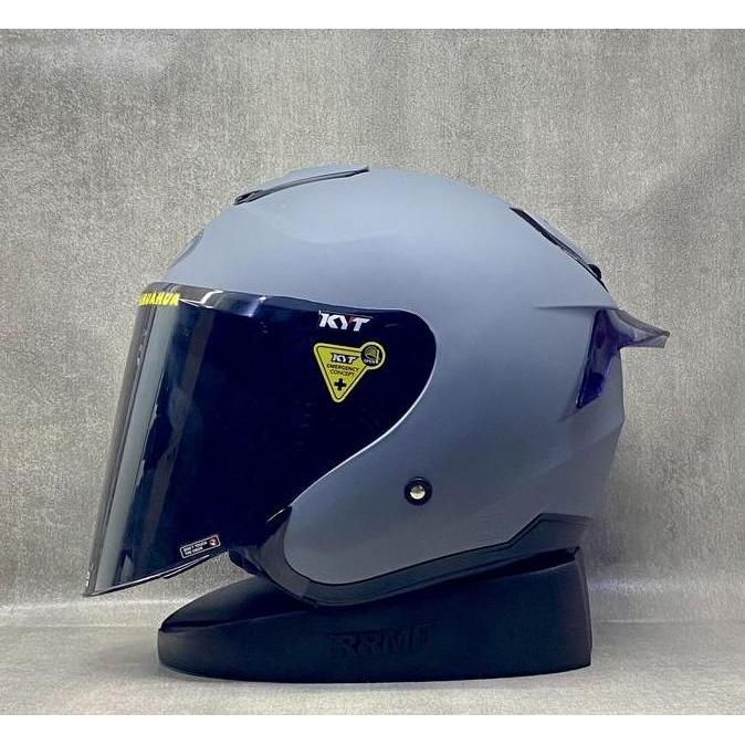 KYT KYOTO SOLID KACA SMOKE FREE SPOILER 2D & 3D VISOR IRIDIUM - HELM KYT ORI DOT SNI - KYT HALF FACE
