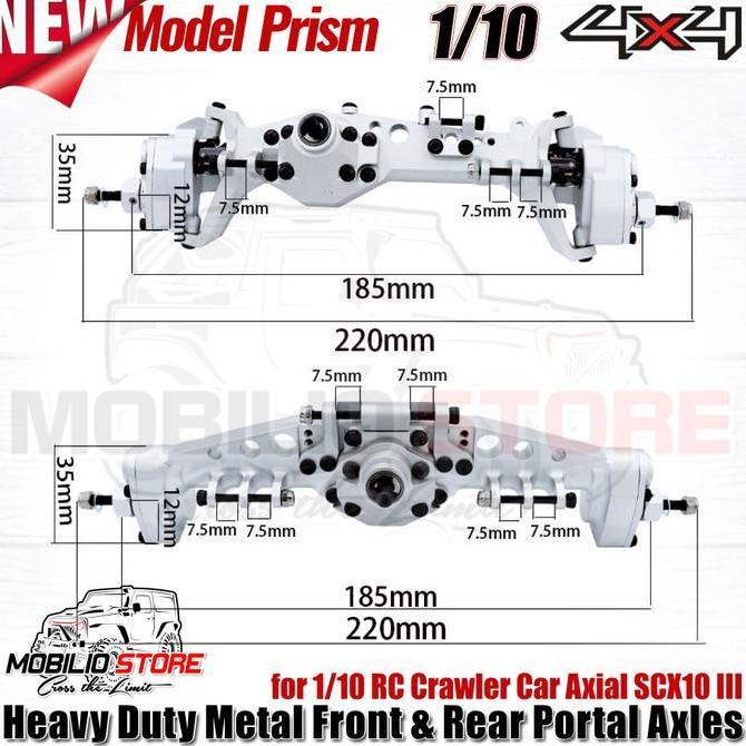 Heavy Duty Metal Portal Axles for 1/10 RC Crawler Car Axial SCX10 III