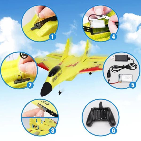 TERMURAH MAINAN PESAWAT TERBANG REMOTE CONTROL LED PESAWAT GLIDER AIRPLANE TEMPUR ZY-530PRO/ PESAWAT