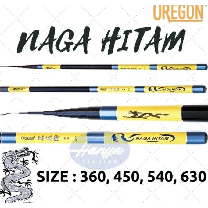 Joran Tegek Oregon Naga Hitam 360 450 540 630 Carbon Action Medium