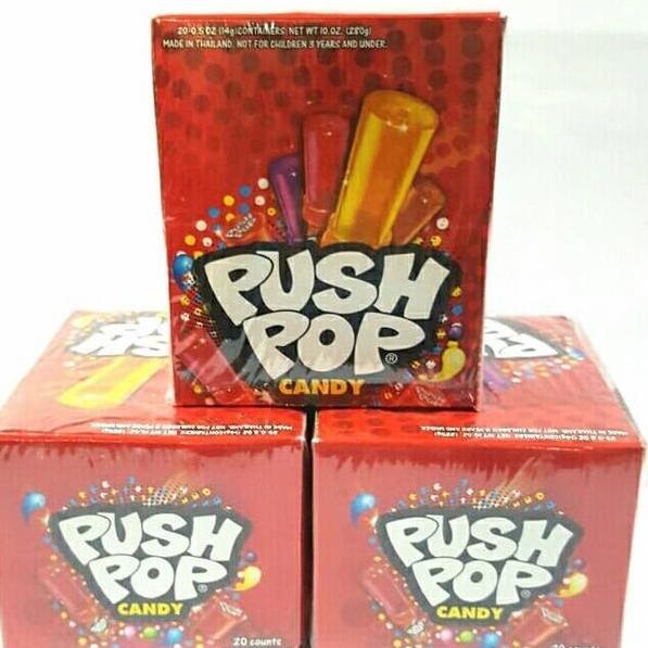 NEW PERMEN PUSH POP BOX 20S / PUSH POP CANDY 20S / PERMEN BENTUK LIPSTICK ORI