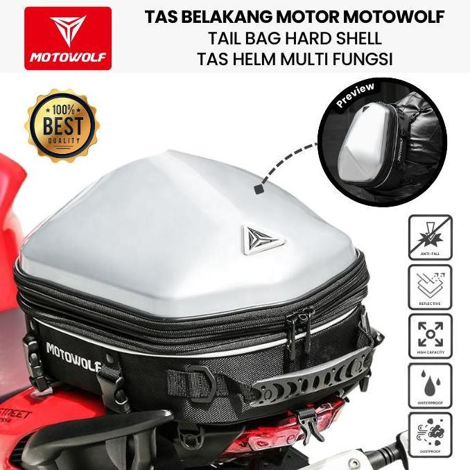Tas Belakang Motor Motowolf Tail Bag Hard Shell Tas Helm Multi Fungsi