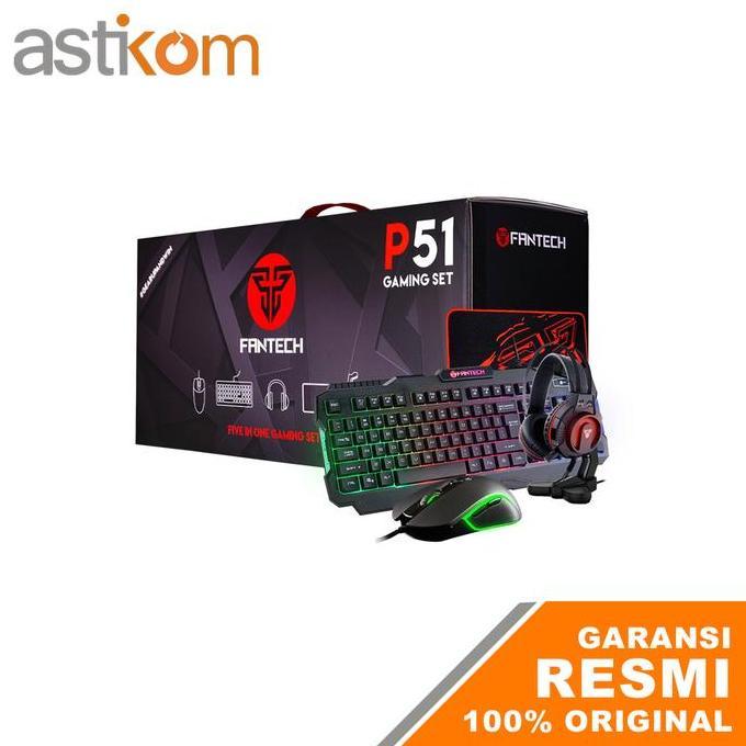 BEBAS ONGKIR - Fantech Gaming Set P51 Black Gaming Combo Set Gamig Gear 5in1