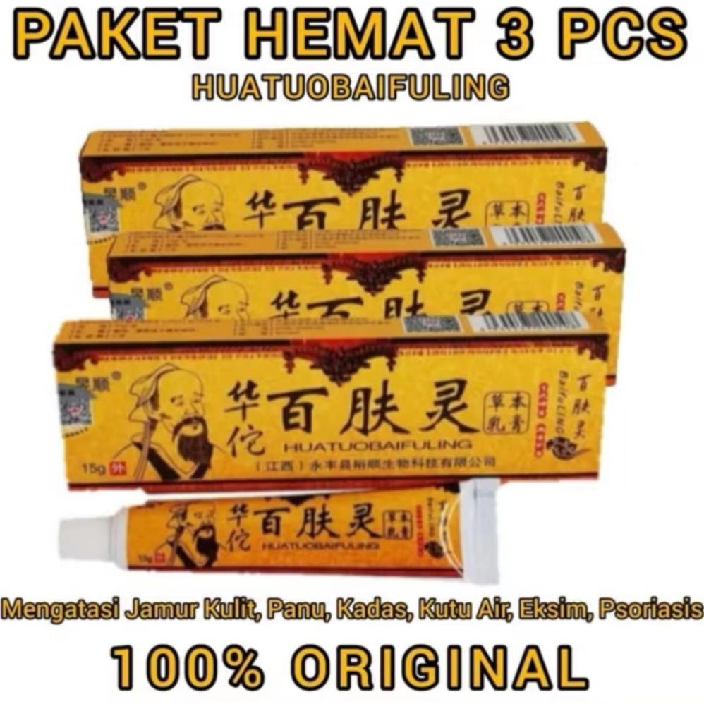 Terlaris PAKET 3 PCS Salep Cap Orang Tua HUATUOBAIFULING 100% ORIGINAL