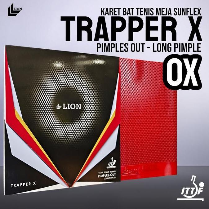 Karet Bat Tenis Meja Pingpong Lion Trapper X OX Bintik Panjang