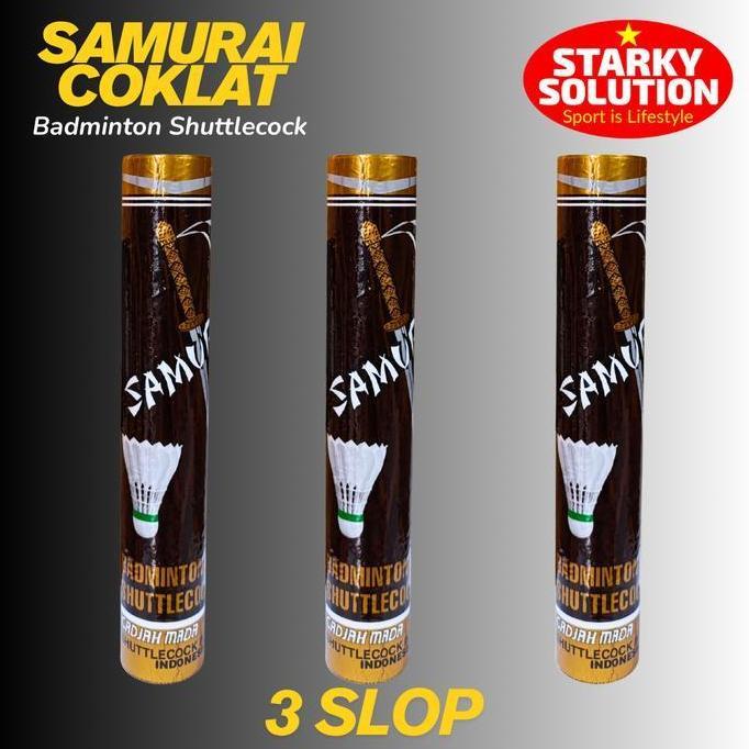 TERMURAH - Shuttlecocks Badminton Samurai Cokelat / Kok Bulutangkis Samurai Coklat Original Bulu Gaj