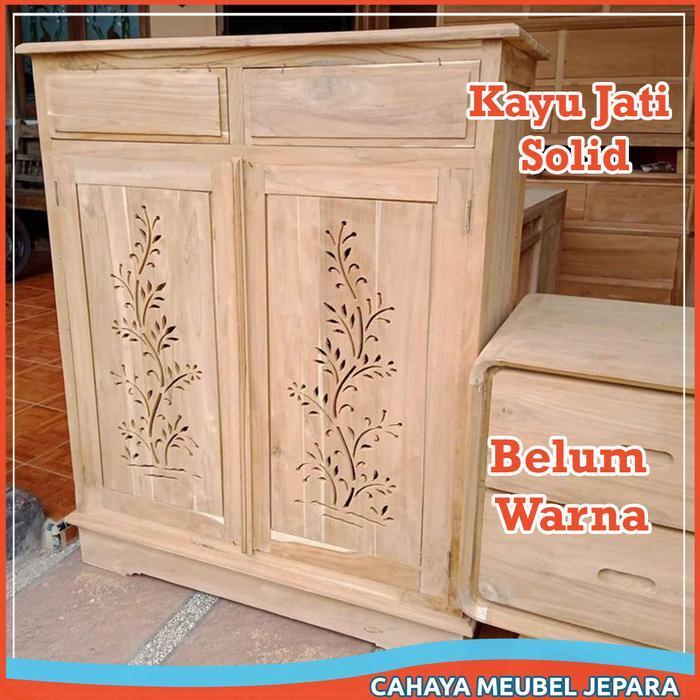 Rak Sepatu Tertutup Susun, Lemari Sepatu Minimalis Kayu Jati Murah