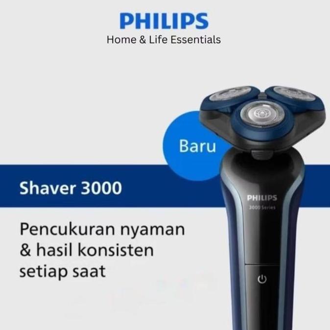 Philips Shaver S3608 Pisau Cukur Elektrik Pria Mesin Potong Jenggot Wet & Dry Kontrol SmartPower Pis