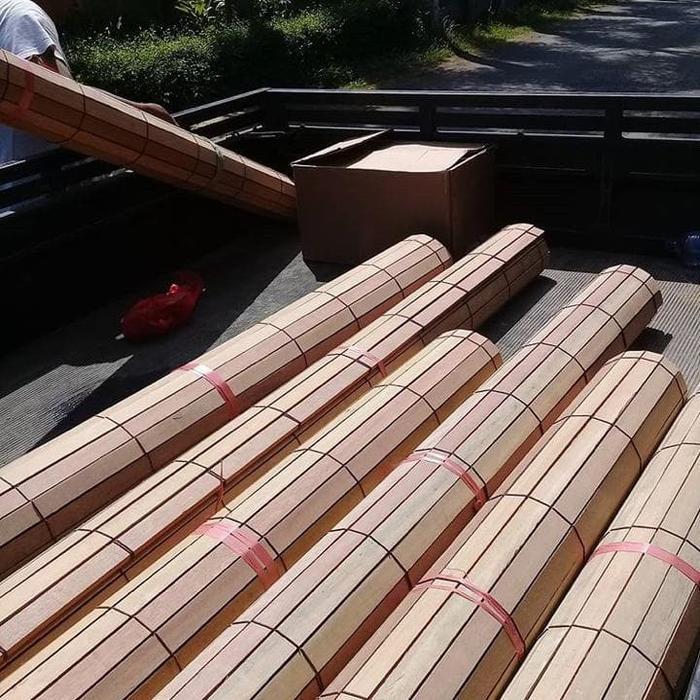 Tirai kayu bengkirai natural 2x2m