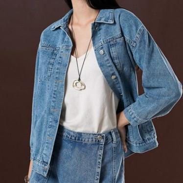 RECOMMENDED This Is April Laverna Jacket Outer Jeans Wanita Pocket Blue Acid Denim