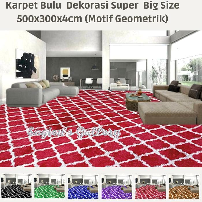 karpet Bulu Jumbo Motif Geometric Size 500x300x4.5cm/ Surpet/ Matras