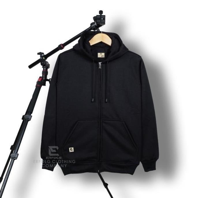 Erfolg Clothing Jaket Sweater Hoodie Zipper Pria Wanita Original Distro Brand Lokal Basic Polos Baha