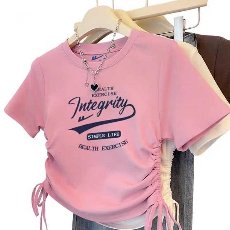 Official Tshirt Integrity Baju Kaos Serut Wanita Crop Top Baju Kaos Wanita Kekinian - Kaos Wanita