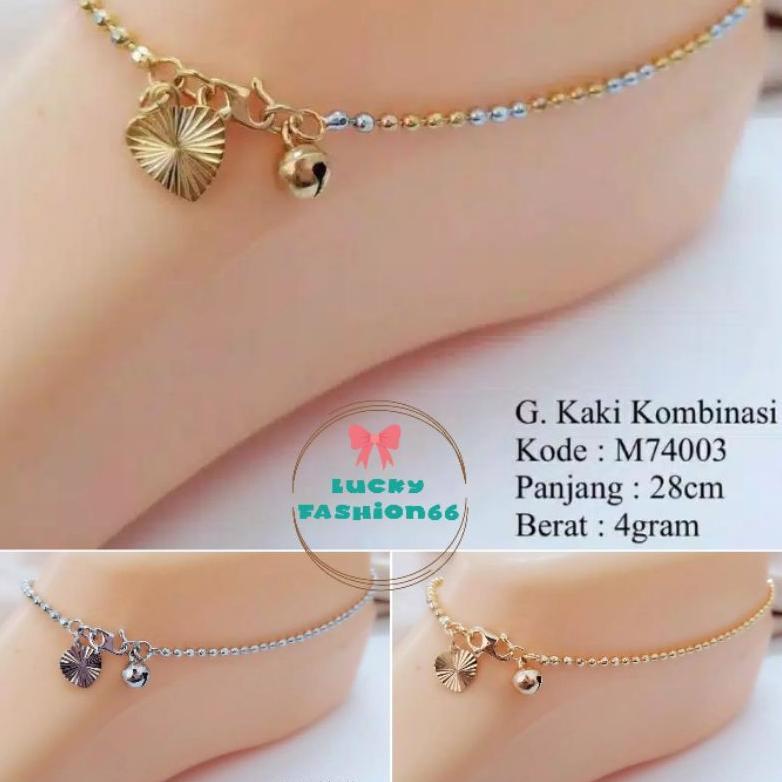 Garansi Gelang Kaki Biji Lada Titanium Lapis Emas
