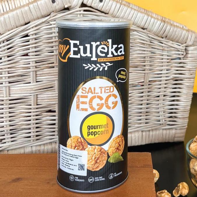 NEW EUREKA SNACK POPCORN SALTED EGG CAN 70G ORI