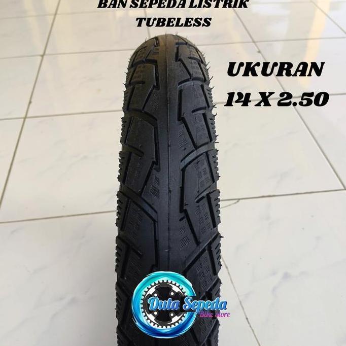 Ban luar selis ukuran 14 x 2.50 sepeda listrik ban tubles tubbles tubeless