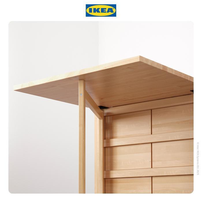 IKEA NORDEN Meja Lipat dengan Laci Bahan Kayu Birch Furniture