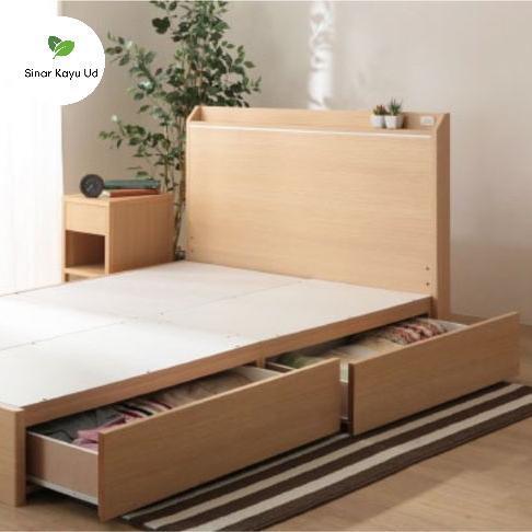 dipan tempat tidur 100x200 model paci kolong Kayu