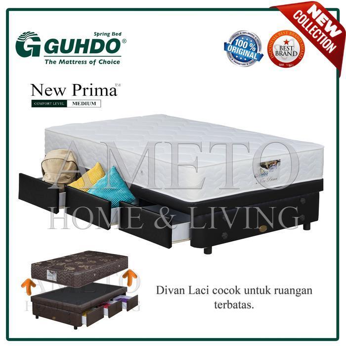 Guhdo Spring Bed New Prima Divan Laci Drawer 120x200 (Tanpa Sandaran)