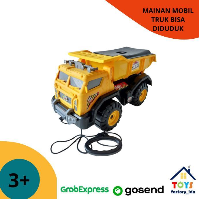 kualitas super mainan truk pasir jumbo plastik bisa diduduki