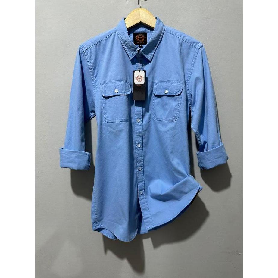 Fds Id - Kemeja Pria Kerah Fashion Lengan Panjang Slim-Fitting Katun Tuwil Sweding