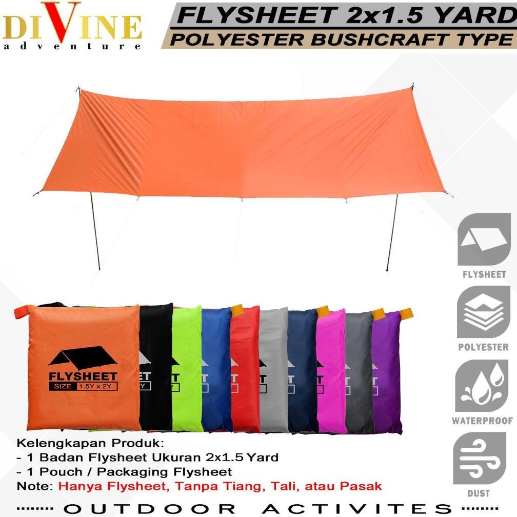 HEMAT FLYSHEET TENDA 200 X 150 WATERPROOF CAMPING ATAP TENDA OUTDOOR KANOPI TENDA FLYSHEET TAHAN SIN