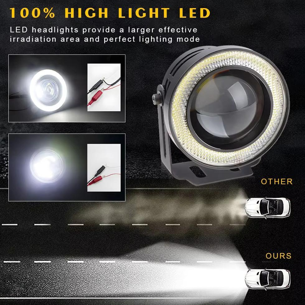 Terlaris Fog Lamp Lampu Kabut Sorot Angel Eye Mobil Motor 12Volt Innova Avanza Xenia Bulat Terang 3.