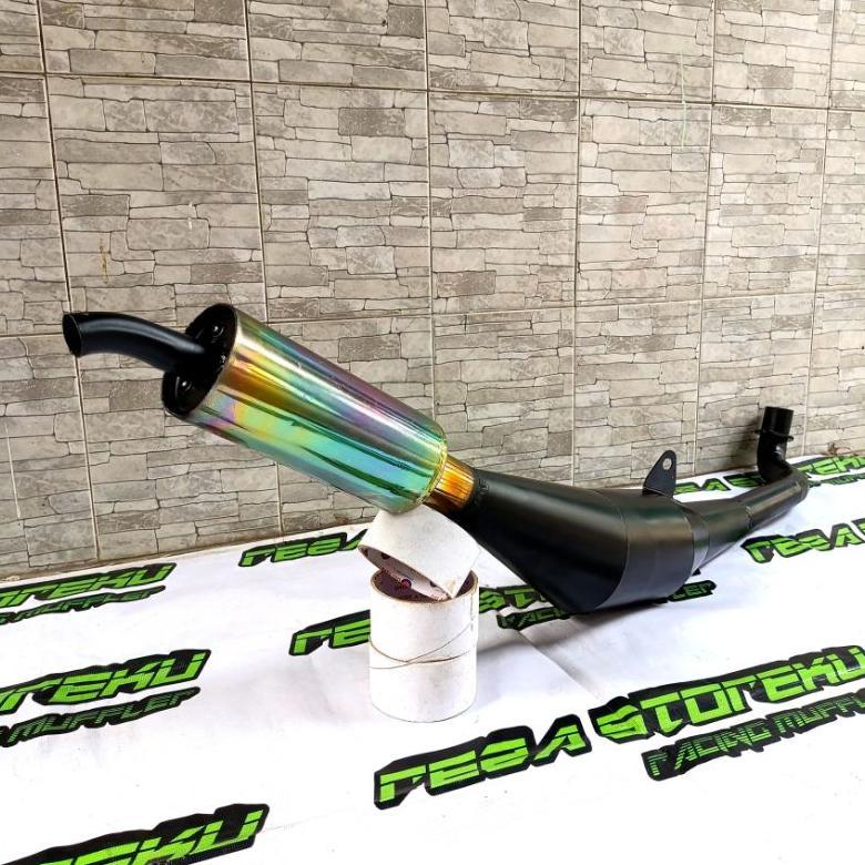 Grosir Knalpot Fiz R Ahm Standar Hitam Pelangi Fizr 2Tak Racing Garing Kemrincing